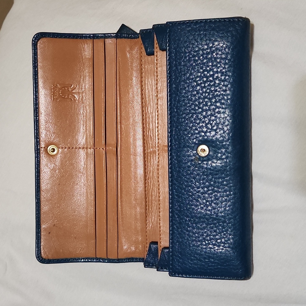 Blue tusk leather wallet - Picture 2 of 4